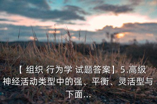 【 組織 行為學(xué) 試題答案】⒌高級(jí)神經(jīng)活動(dòng)類型中的強(qiáng)、平衡、靈活型與下面...