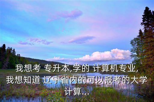 我想考 專升本,學(xué)的 計(jì)算機(jī)專業(yè),我想知道 遼寧省內(nèi)的可以報(bào)考的大學(xué)計(jì)算...