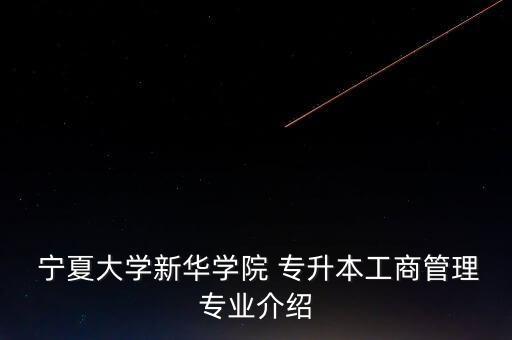  寧夏大學(xué)新華學(xué)院 專升本工商管理專業(yè)介紹