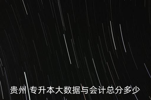 貴州 專升本大數(shù)據(jù)與會計總分多少