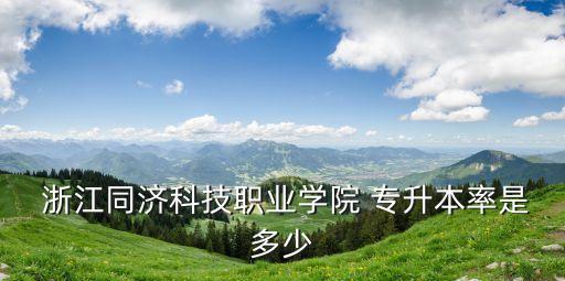  浙江同濟科技職業(yè)學院 專升本率是多少