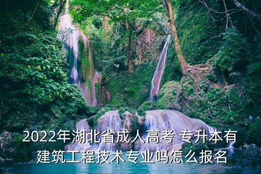 2022年湖北省成人高考 專升本有 建筑工程技術(shù)專業(yè)嗎怎么報名