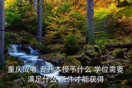 重慶成考 專(zhuān)升本授予什么 學(xué)位需要滿(mǎn)足什么 條件才能獲得