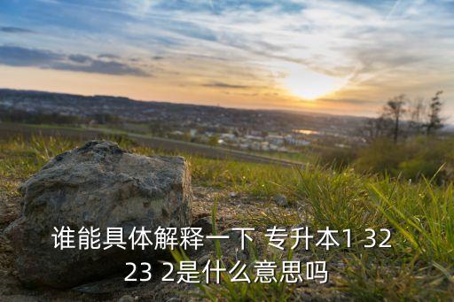 誰(shuí)能具體解釋一下 專升本1 32 23 2是什么意思嗎