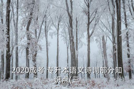2020成考 專升本語文詩詞部分知識點(diǎn)(三