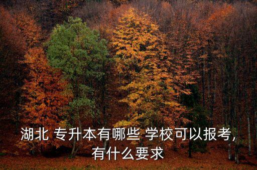 湖北 專升本有哪些 學(xué)?？梢詧?bào)考,有什么要求