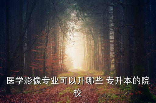 醫(yī)學影像專業(yè)可以升哪些 專升本的院校