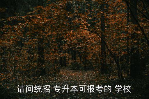 請問統(tǒng)招 專升本可報考的 學(xué)校