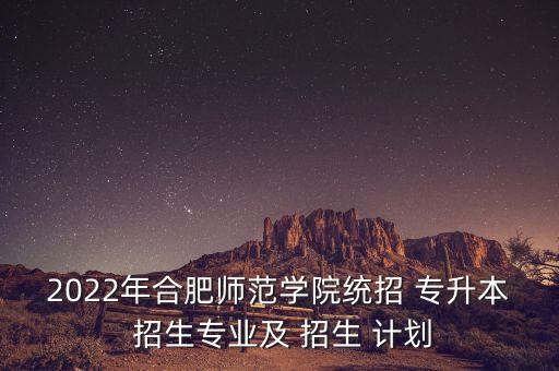2022年合肥師范學院統(tǒng)招 專升本 招生專業(yè)及 招生 計劃
