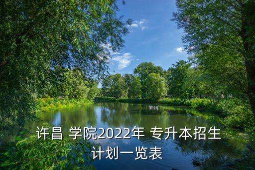  許昌 學院2022年 專升本招生計劃一覽表