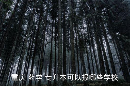 重慶 藥學(xué) 專(zhuān)升本可以報(bào)哪些學(xué)校