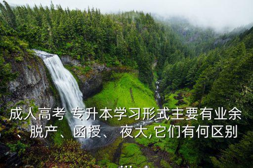 成人高考 專升本學(xué)習(xí)形式主要有業(yè)余、脫產(chǎn)、函授、 夜大,它們有何區(qū)別...