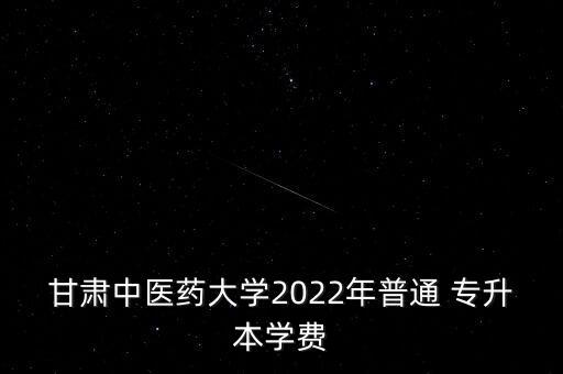 甘肅中醫(yī)藥大學(xué)2022年普通 專(zhuān)升本學(xué)費(fèi)