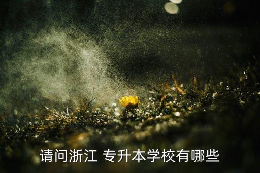 請問浙江 專升本學(xué)校有哪些