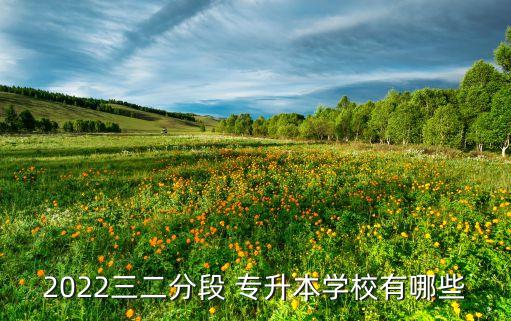 2022三二分段 專升本學校有哪些