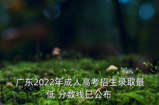  廣東2022年成人高考招生錄取最低 分?jǐn)?shù)線(xiàn)已公布
