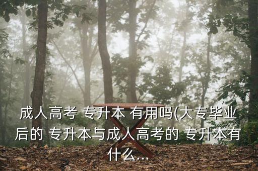 成人高考 專升本 有用嗎(大專畢業(yè)后的 專升本與成人高考的 專升本有什么...