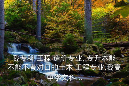 大專工程造價想專升本