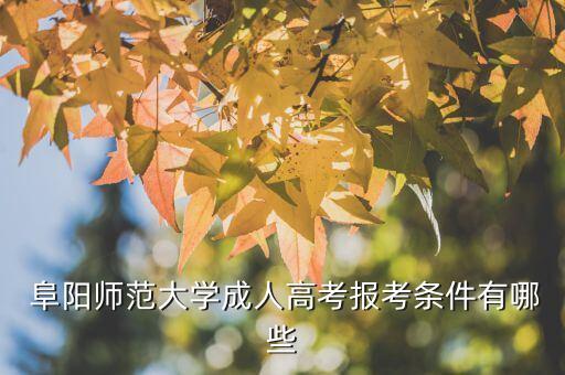  阜陽師范大學成人高考報考條件有哪些