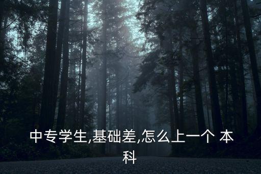  中專學(xué)生,基礎(chǔ)差,怎么上一個 本科
