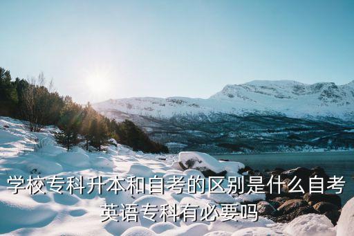 學校?？粕竞妥钥嫉膮^(qū)別是什么自考 英語專科有必要嗎