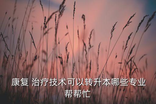  康復(fù) 治療技術(shù)可以轉(zhuǎn)升本哪些專業(yè)幫幫忙