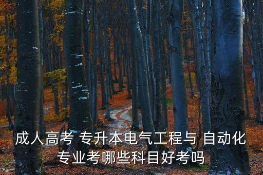 成人高考 專(zhuān)升本電氣工程與 自動(dòng)化專(zhuān)業(yè)考哪些科目好考嗎
