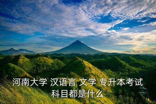 河南大學 漢語言 文學 專升本考試科目都是什么