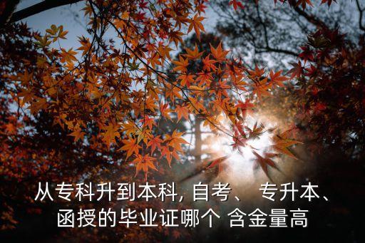 從?？粕奖究? 自考、 專升本、函授的畢業(yè)證哪個(gè) 含金量高