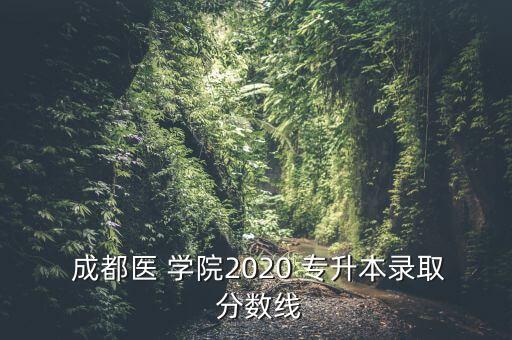  成都醫(yī) 學院2020 專升本錄取 分數(shù)線
