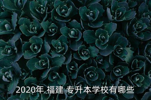 2020年 福建 專(zhuān)升本學(xué)校有哪些