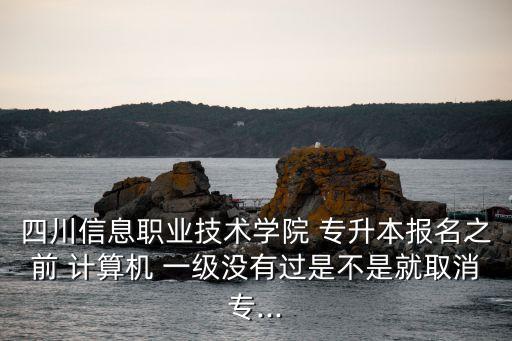 四川信息職業(yè)技術(shù)學(xué)院 專升本報(bào)名之前 計(jì)算機(jī) 一級(jí)沒有過是不是就取消專...