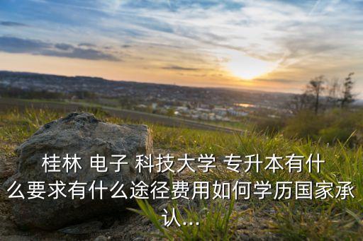  桂林 電子 科技大學(xué) 專升本有什么要求有什么途徑費(fèi)用如何學(xué)歷國家承認(rèn)...