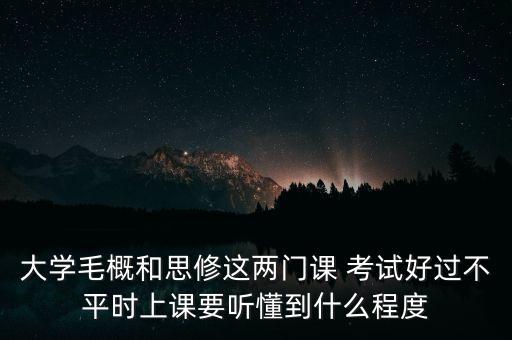 大學毛概和思修這兩門課 考試好過不平時上課要聽懂到什么程度