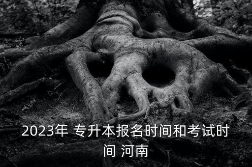 2023年 專升本報名時間和考試時間 河南