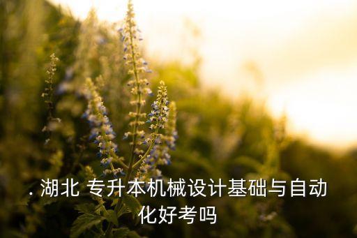 . 湖北 專升本機械設(shè)計基礎(chǔ)與自動化好考嗎
