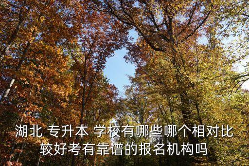 湖北 專升本 學校有哪些哪個相對比較好考有靠譜的報名機構(gòu)嗎