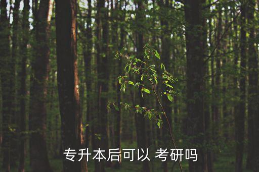  專升本后可以 考研嗎