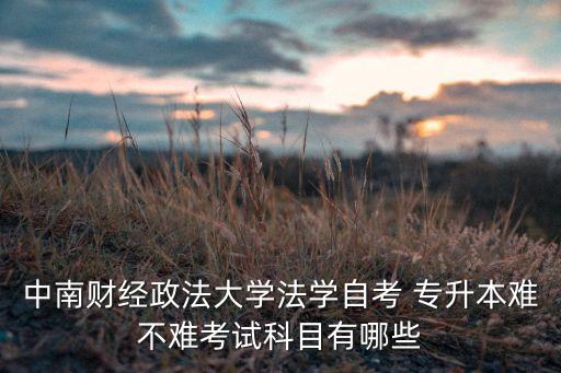 中南財(cái)經(jīng)政法大學(xué)法學(xué)自考 專(zhuān)升本難不難考試科目有哪些