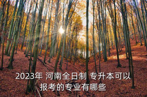 2023年 河南全日制 專升本可以報(bào)考的專業(yè)有哪些