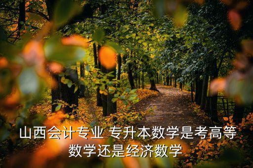  山西會計專業(yè) 專升本數(shù)學(xué)是考高等數(shù)學(xué)還是經(jīng)濟數(shù)學(xué)