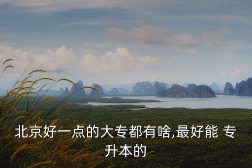 北京好一點(diǎn)的大專都有啥,最好能 專升本的