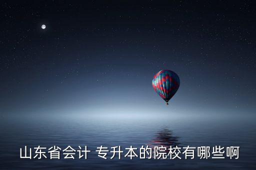  山東省會計 專升本的院校有哪些啊