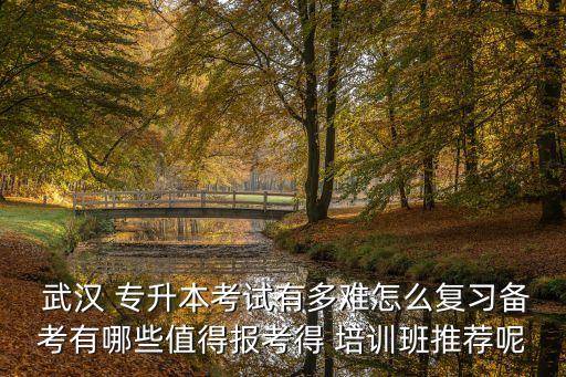  武漢 專升本考試有多難怎么復習備考有哪些值得報考得 培訓班推薦呢