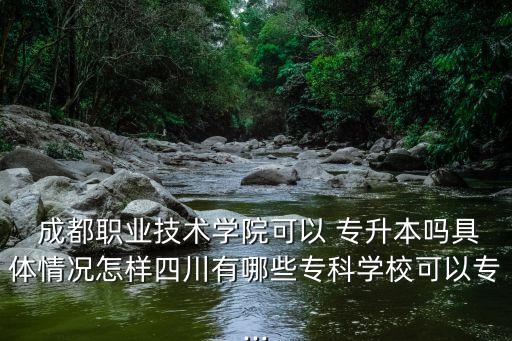  成都職業(yè)技術(shù)學(xué)院可以 專升本嗎具體情況怎樣四川有哪些?？茖W(xué)?？梢詫?..