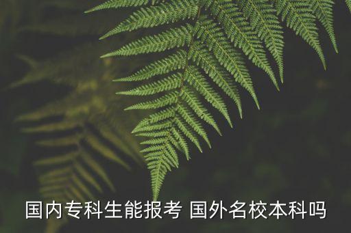 國(guó)內(nèi)?？粕軋?bào)考 國(guó)外名校本科嗎