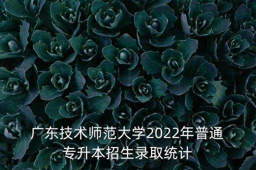  廣東技術(shù)師范大學(xué)2022年普通 專(zhuān)升本招生錄取統(tǒng)計(jì)