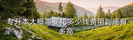  專升本大概需要花多少錢費(fèi)用到底有多高