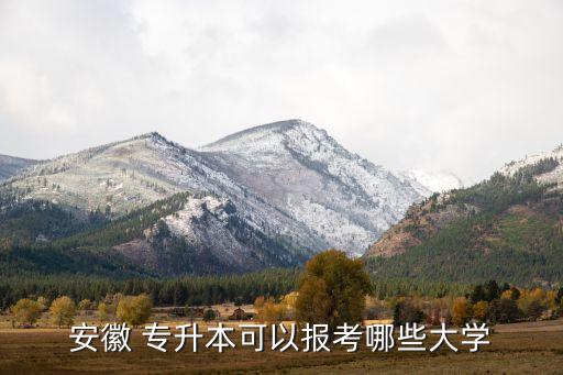安徽 專升本可以報考哪些大學(xué)