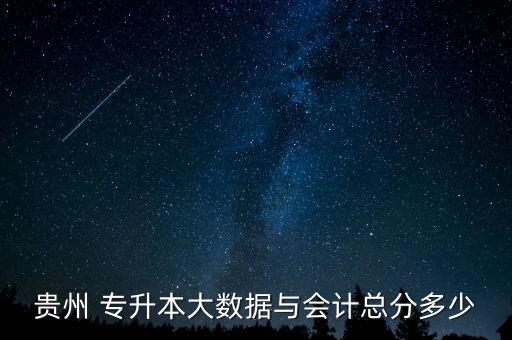 貴州 專升本大數(shù)據(jù)與會(huì)計(jì)總分多少